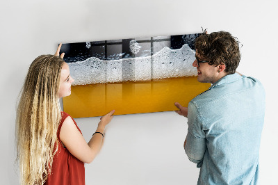 Pizarra borrable de cristal con imanes Tablero de exhibición de fotos creativo