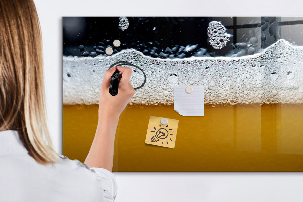 Pizarra borrable de cristal con imanes Tablero de exhibición de fotos creativo