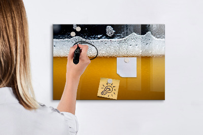 Pizarra borrable de cristal con imanes Tablero de exhibición de fotos creativo