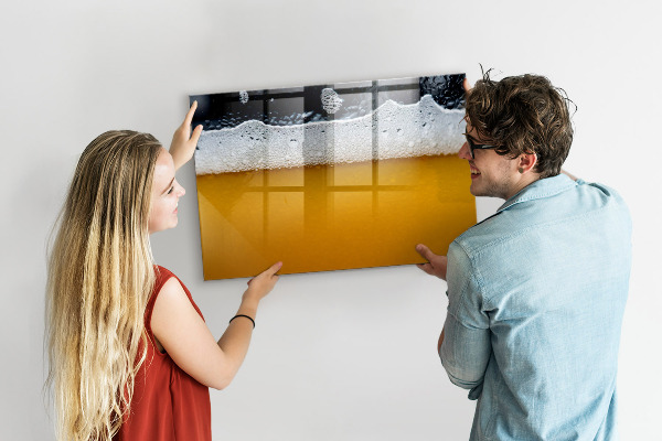Pizarra borrable de cristal con imanes Tablero de exhibición de fotos creativo