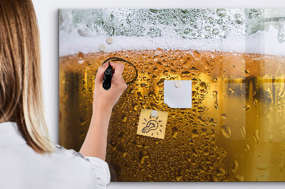 Pizarra borrable de cristal con imanes Una cerveza fría con recuerdos personales