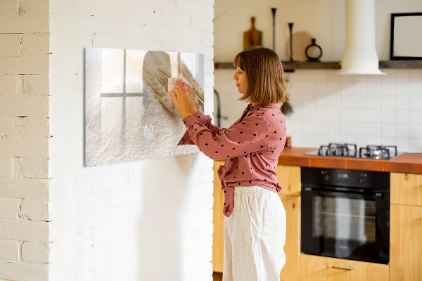 Pizarra magnética de pared con rotulador Tablero magnético para fotos y notas.