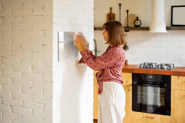 Pizarra magnética de pared con rotulador Tablero magnético para fotos y notas.