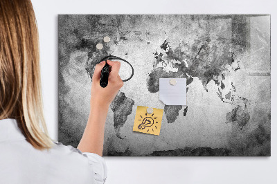 Pizarra borrable de cristal con imanes Mapa del mundo con fotos personales