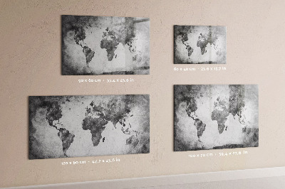 Pizarra borrable de cristal con imanes Mapa del mundo con fotos personales