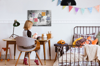 Pizarra borrable de cristal con imanes Mapa del mundo con fotos personales