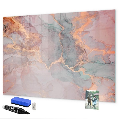 Pizarra borrable de cristal con imanes Un elegante tablero para notas y fotos.