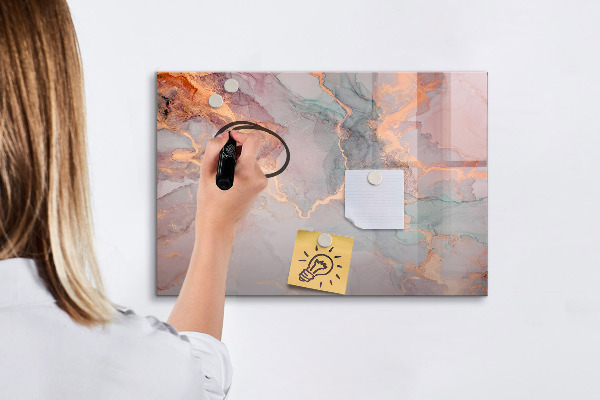 Pizarra borrable de cristal con imanes Un elegante tablero para notas y fotos.