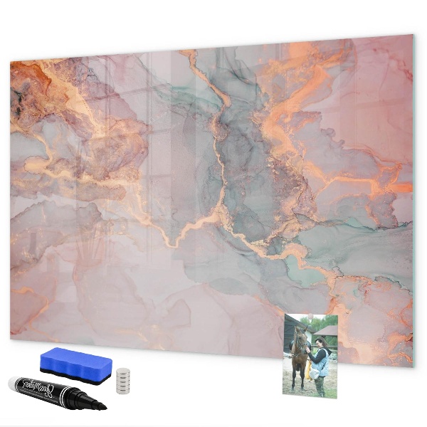 Pizarra borrable de cristal con imanes Un elegante tablero para notas y fotos.
