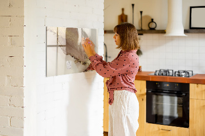 Pizarra magnética de pared con rotulador Tablero moderno para fotos y notas.