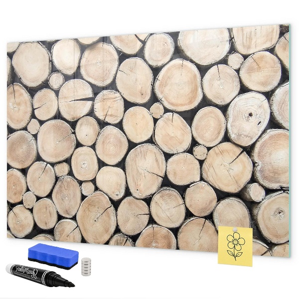Pizarra magnética de pared con rotulador Madera natural en una versión moderna