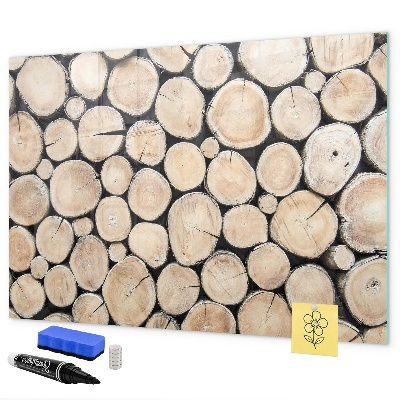 Pizarra magnética de pared con rotulador Madera natural en una versión moderna