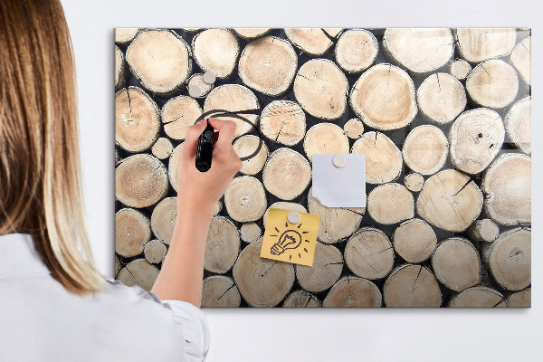 Pizarra magnética de pared con rotulador Madera natural en una versión moderna