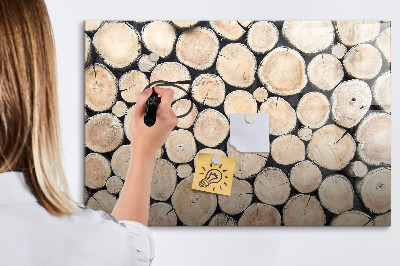 Pizarra magnética de pared con rotulador Madera natural en una versión moderna