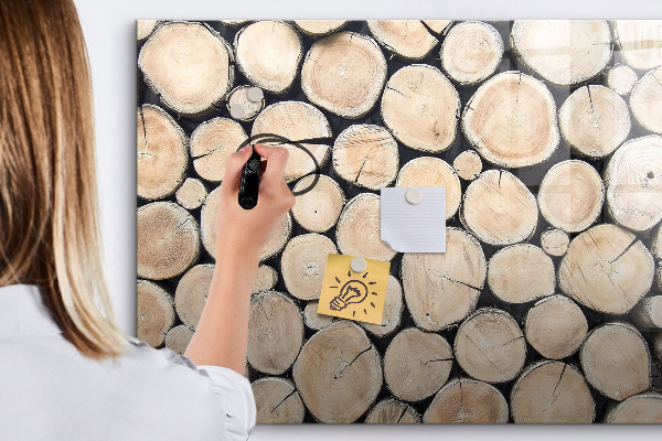 Pizarra magnética de pared con rotulador Madera natural en una versión moderna