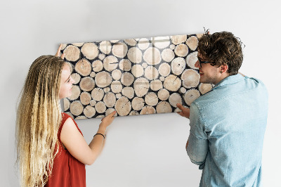 Pizarra magnética de pared con rotulador Madera natural en una versión moderna
