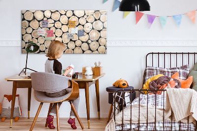 Pizarra magnética de pared con rotulador Madera natural en una versión moderna