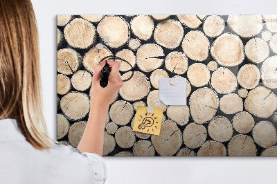 Pizarra magnética de pared con rotulador Madera natural en una versión moderna