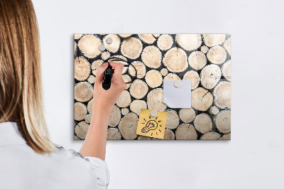 Pizarra magnética de pared con rotulador Madera natural en una versión moderna