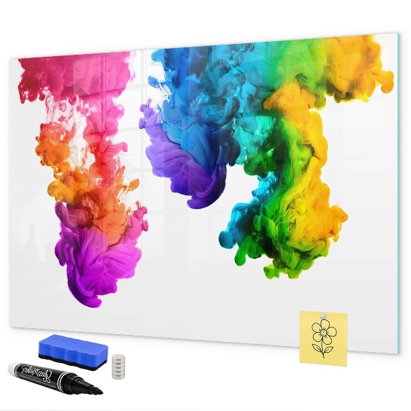 Pizarra magnética de pared con rotulador Nubes coloridas con fotos personales