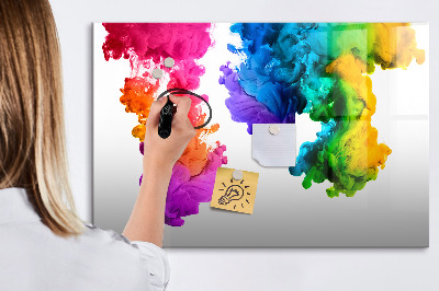 Pizarra magnética de pared con rotulador Nubes coloridas con fotos personales