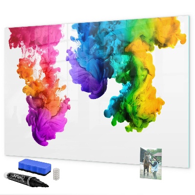Pizarra magnética de pared con rotulador Nubes coloridas con fotos personales