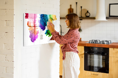 Pizarra magnética de pared con rotulador Nubes coloridas con fotos personales
