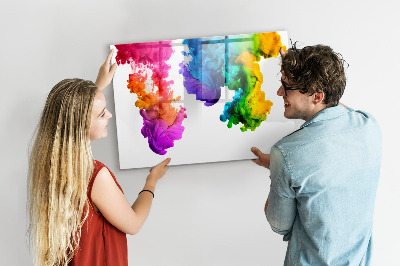 Pizarra magnética de pared con rotulador Nubes coloridas con fotos personales