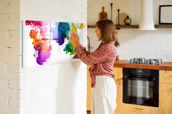 Pizarra magnética de pared con rotulador Nubes coloridas con fotos personales