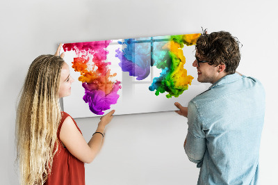 Pizarra magnética de pared con rotulador Nubes coloridas con fotos personales