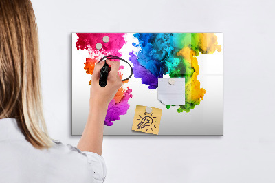 Pizarra magnética de pared con rotulador Nubes coloridas con fotos personales