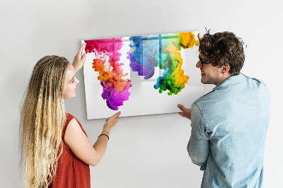 Pizarra magnética de pared con rotulador Nubes coloridas con fotos personales