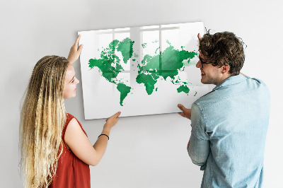 Pizarra borrable de cristal con imanes Mapa interactivo para recuerdos de viaje