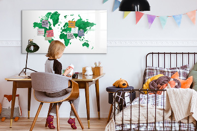 Pizarra borrable de cristal con imanes Mapa interactivo para recuerdos de viaje