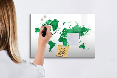Pizarra borrable de cristal con imanes Mapa interactivo para recuerdos de viaje