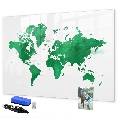 Pizarra borrable de cristal con imanes Mapa interactivo para recuerdos de viaje