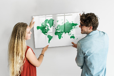 Pizarra borrable de cristal con imanes Mapa interactivo para recuerdos de viaje