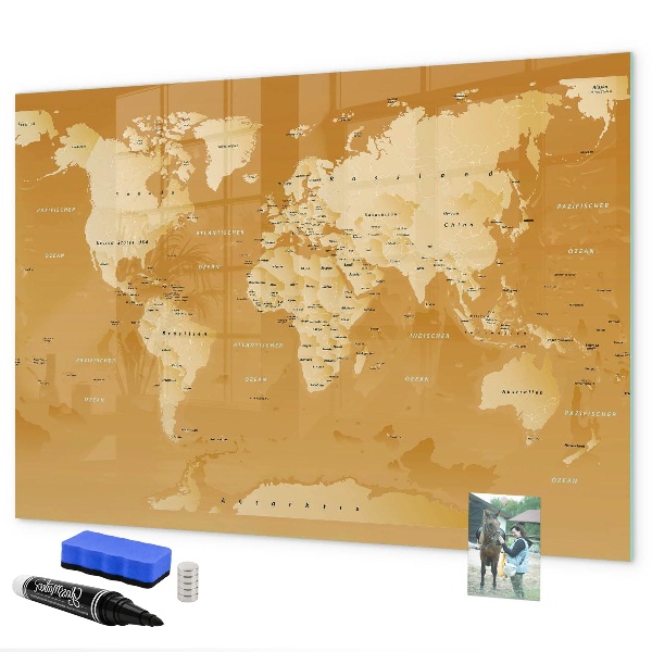 Pizarra magnética de pared con rotulador Planificador de mapas interactivo con fotos