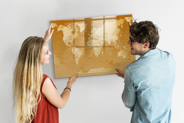 Pizarra magnética de pared con rotulador Planificador de mapas interactivo con fotos