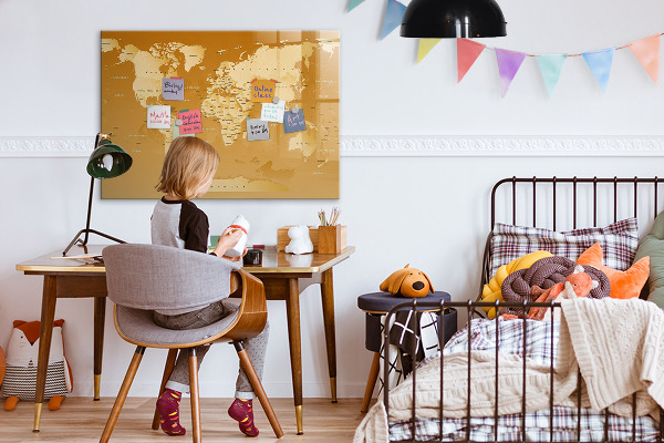 Pizarra magnética de pared con rotulador Planificador de mapas interactivo con fotos