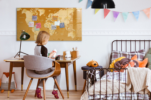 Pizarra magnética de pared con rotulador Planificador de mapas interactivo con fotos