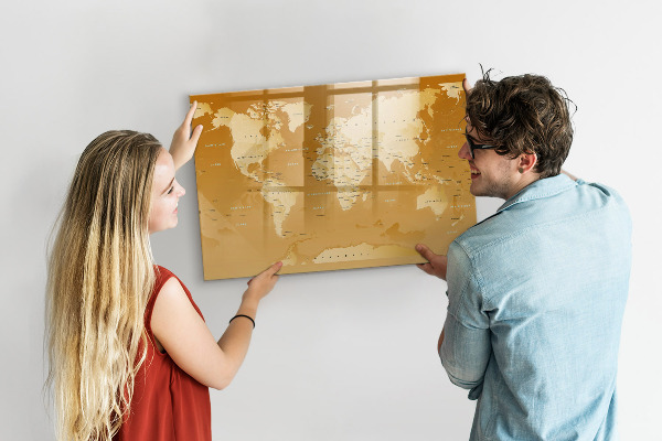 Pizarra magnética de pared con rotulador Planificador de mapas interactivo con fotos