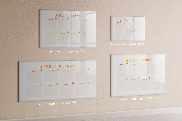 Pizarra magnética de pared con rotulador Planificador semanal con espacio para fotos