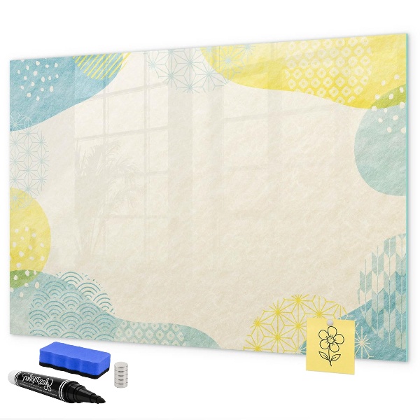 Pizarra magnética de pared con rotulador Un tablero colorido para notas y fotos.