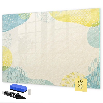 Pizarra magnética de pared con rotulador Un tablero colorido para notas y fotos.
