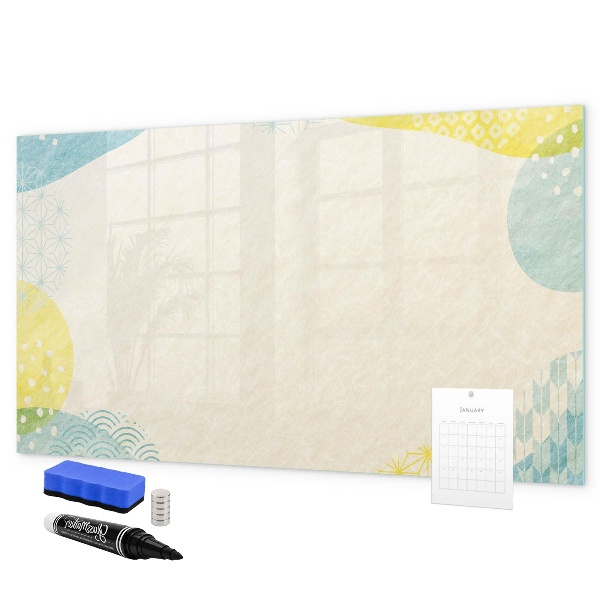 Pizarra magnética de pared con rotulador Un tablero colorido para notas y fotos.