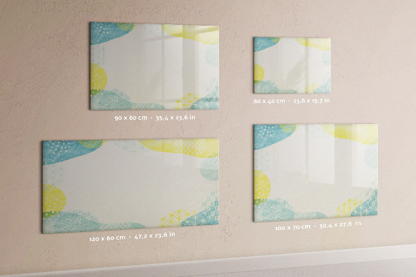 Pizarra magnética de pared con rotulador Un tablero colorido para notas y fotos.