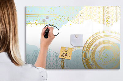 Pizarra magnética de pared con rotulador Tablero elegante para fotos y notas.