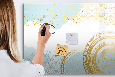 Pizarra magnética de pared con rotulador Tablero elegante para fotos y notas.