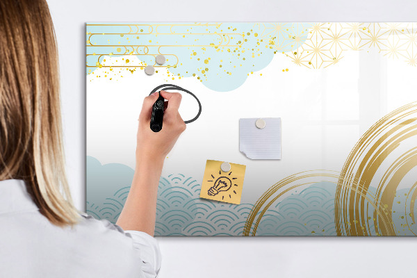 Pizarra magnética de pared con rotulador Tablero elegante para fotos y notas.